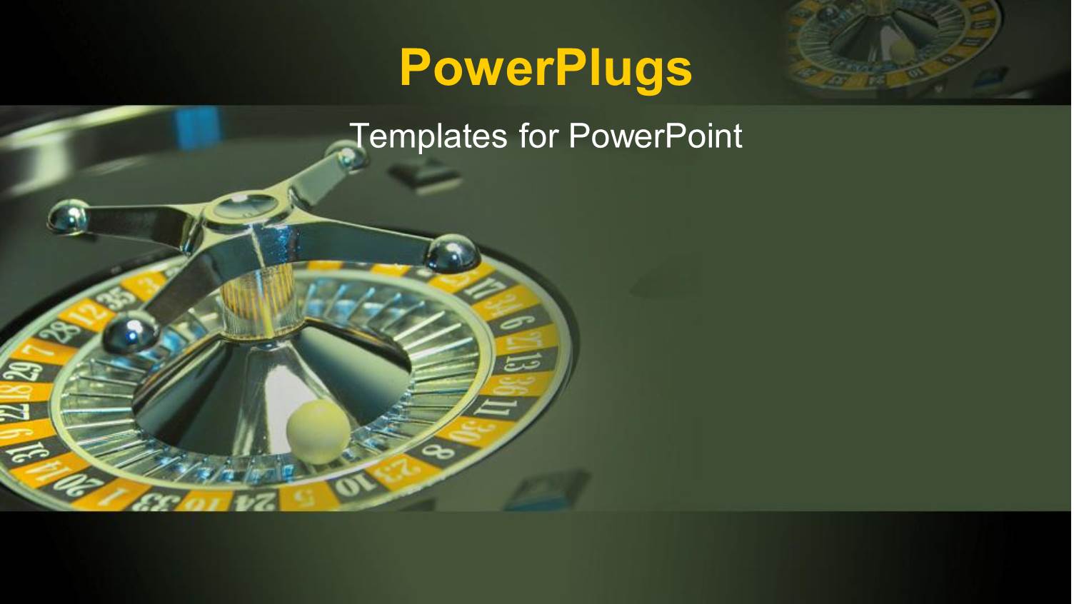 Green Colored Empty Roulette Wheel on a Green Background