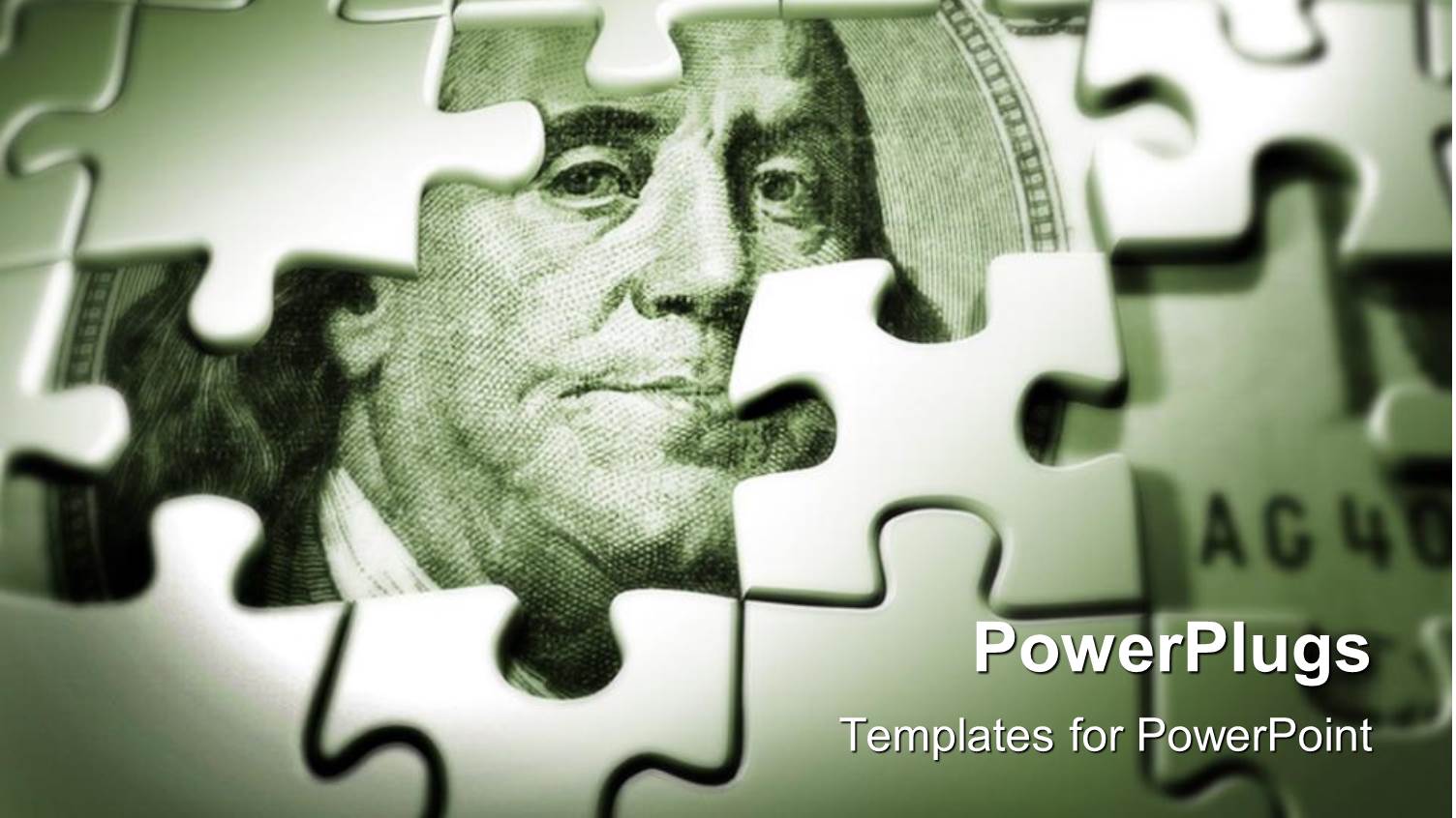 Green Colored Puzzle Pieces with a Dollar Bill Under them