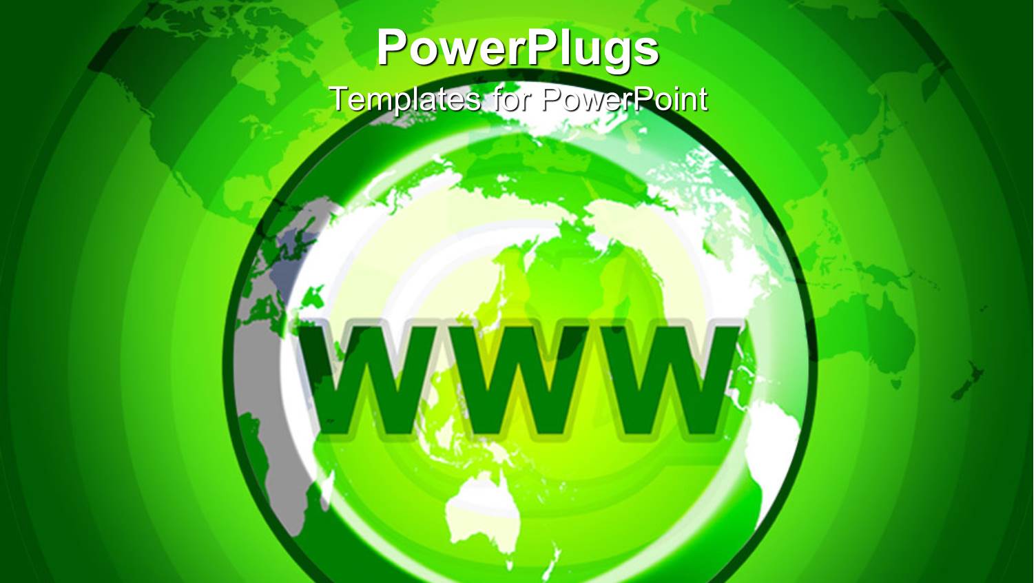 Green Concentric Circles Round Earth Globe with Acronym WWW