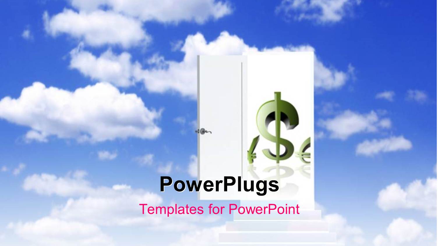 a Green Dollar Symbol Showing from a Door in R=the Clouds