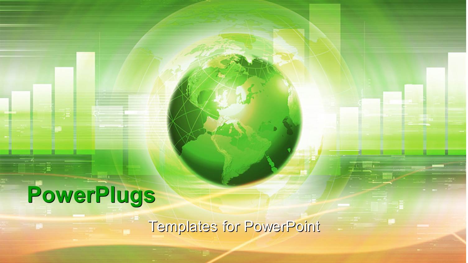 a Green Globe with a Greenish Background and Place for Text