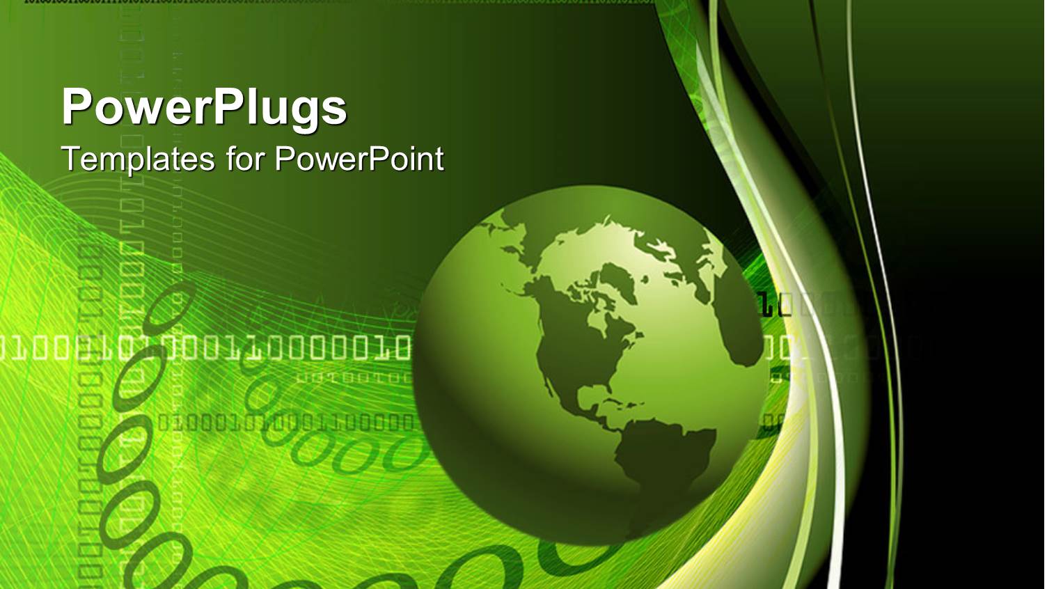 Green Globe World Earth with Binary Background