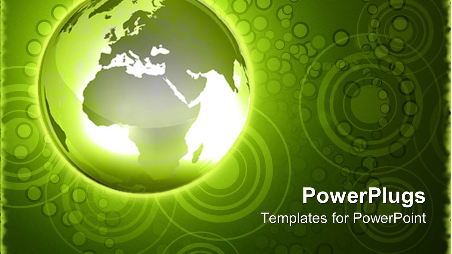 Green Glowing Earth Globe on a Green Background with Circular Shape