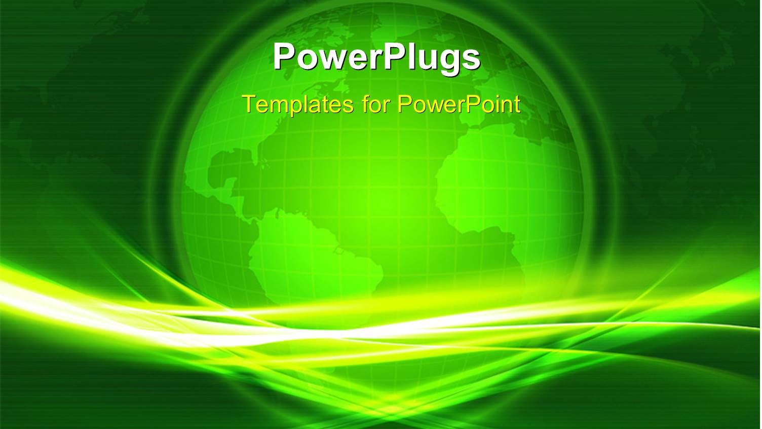 Green Glowing Earth Globe Over World Map in Background
