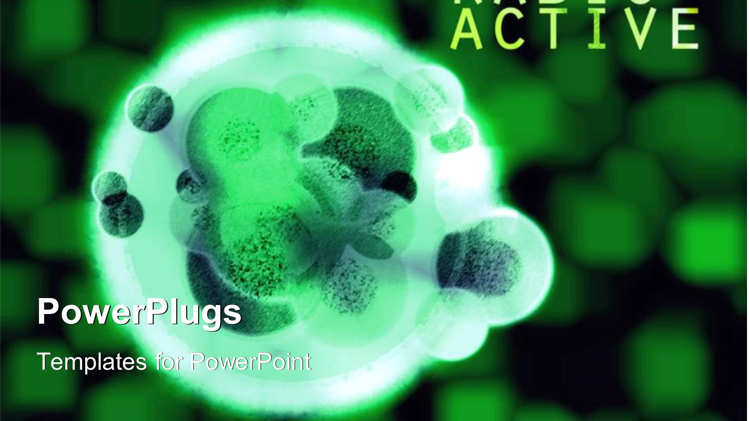 Green Glowing Radioactive Hulk Organic Cell with Green Blurred Cubes