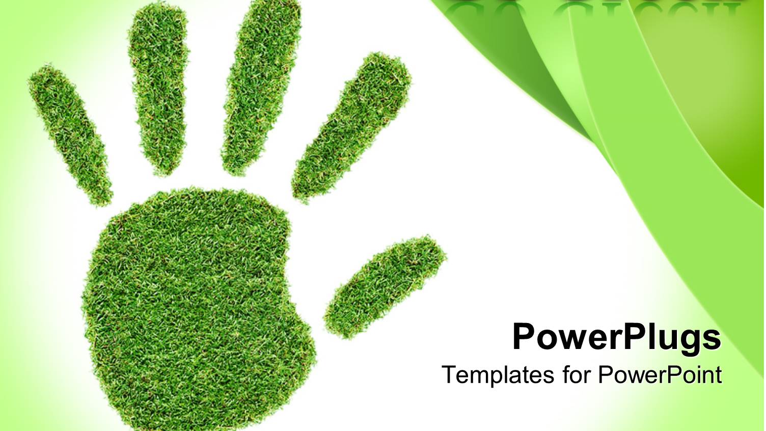 Green Grass Hand Print, White Background