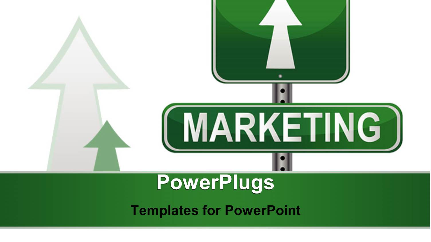 Green Marketing Sign Post with Direction Over White Background