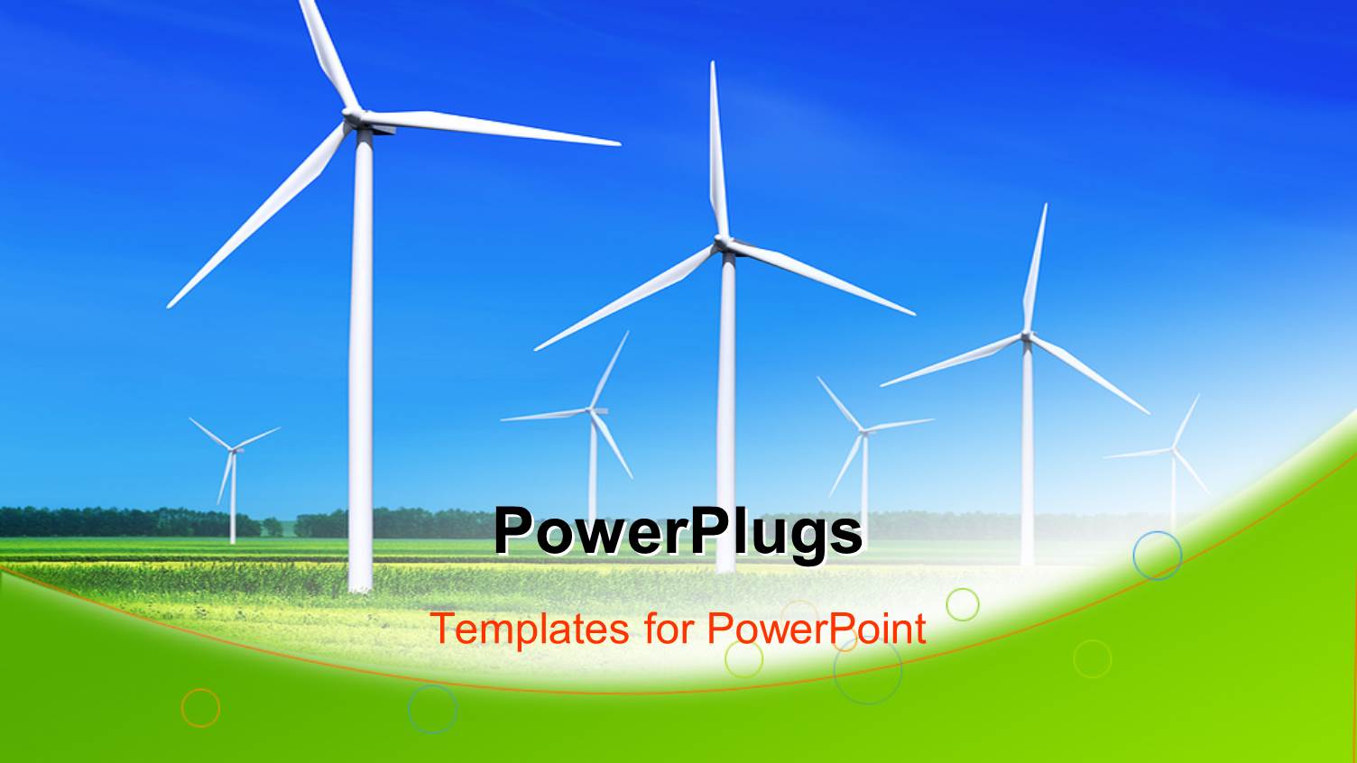 Wind Turbines Lined Up in large Field to Generate Power