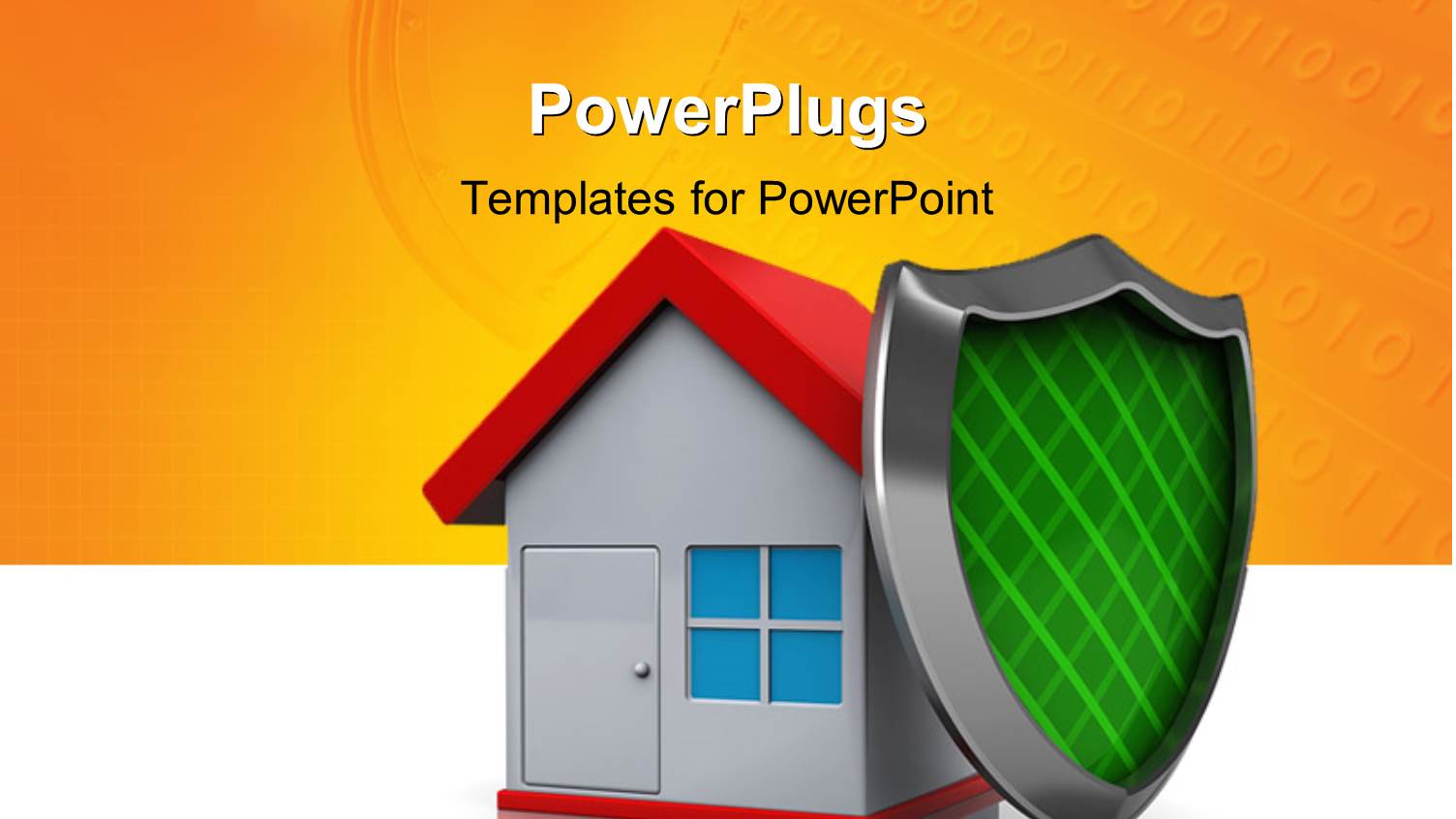 Green Protective Shield Covering 3D Rendered House with Binary Numbers in Background 