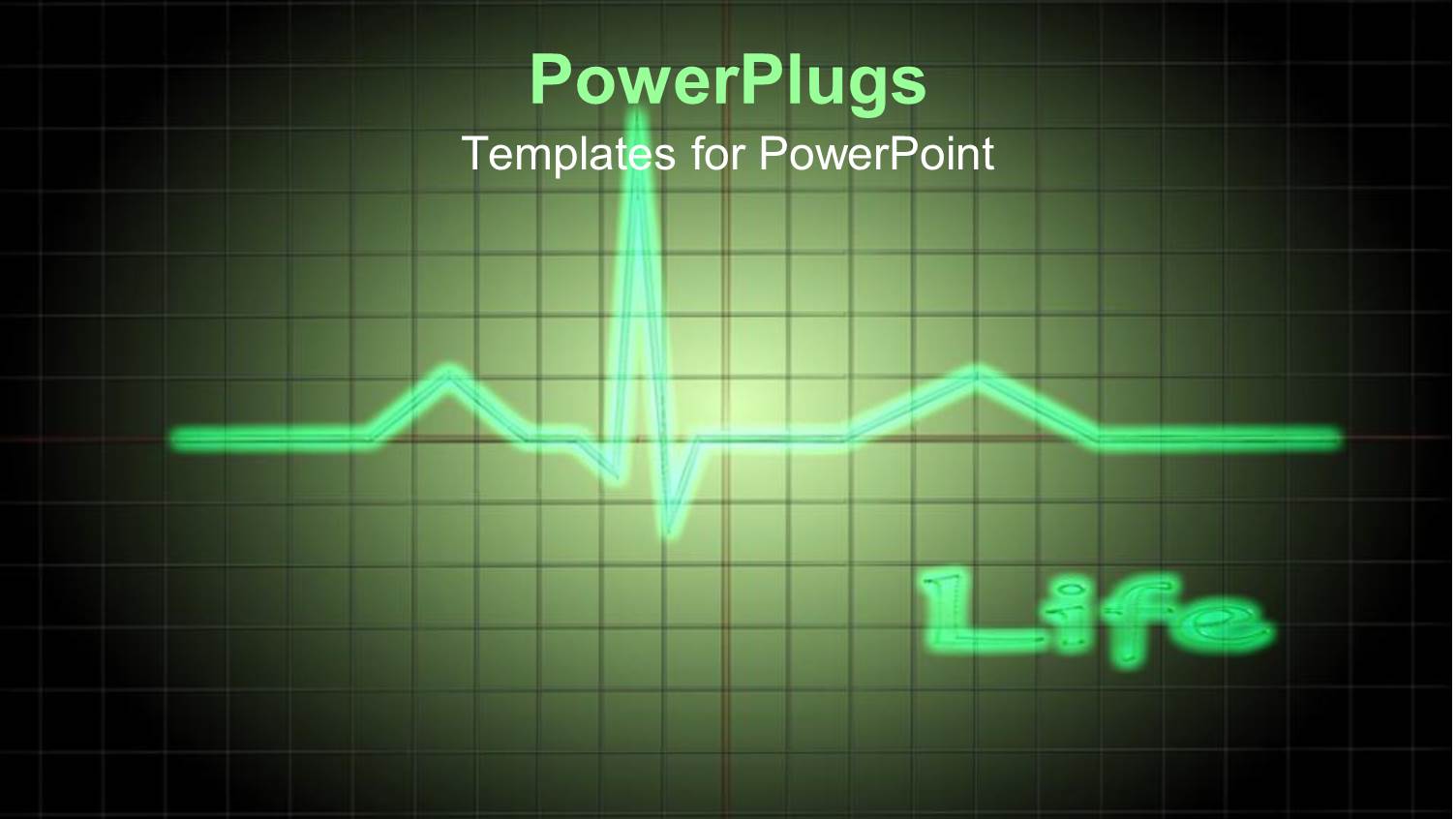 Green Pulse Close Up with Life Written in Background