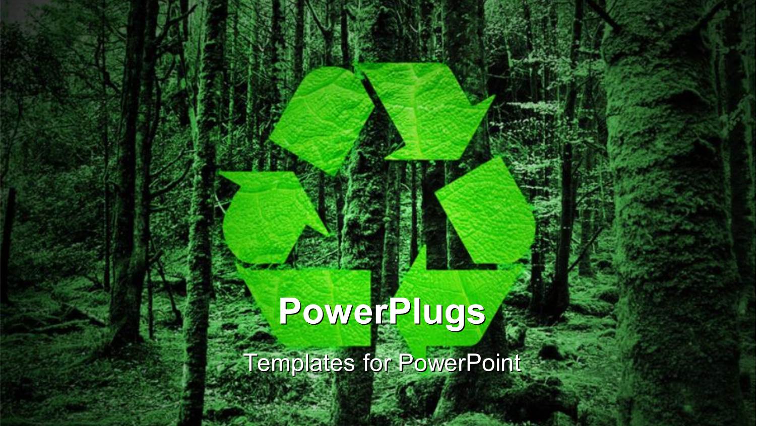 Green Recycling Symbol and Forest