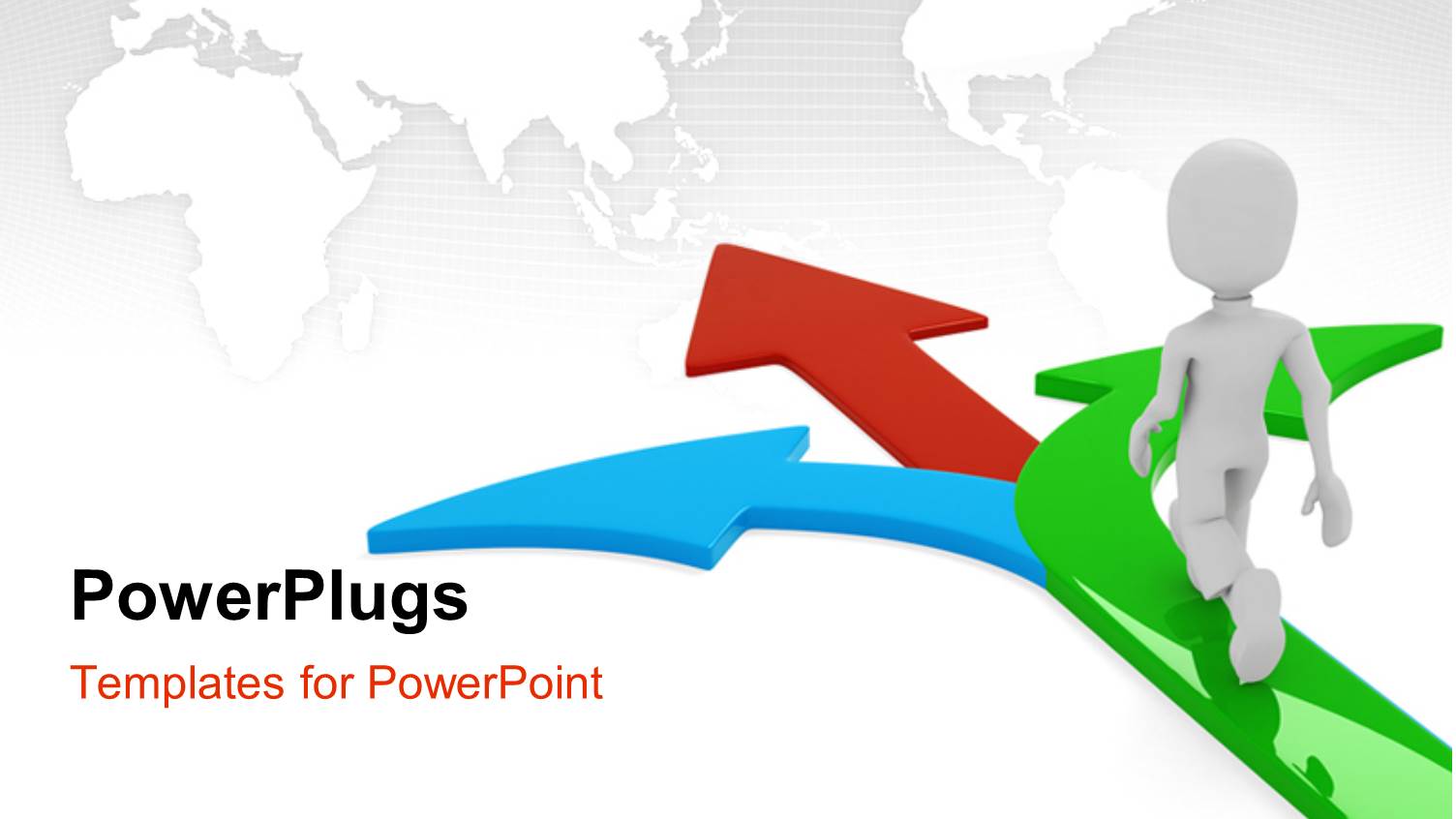 the Green, Red and Blue Arrows with a Person Walking on the Green One