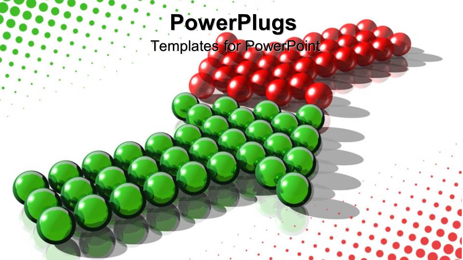 Green and Red Spheres Arranged to Form Arrows on White Surface