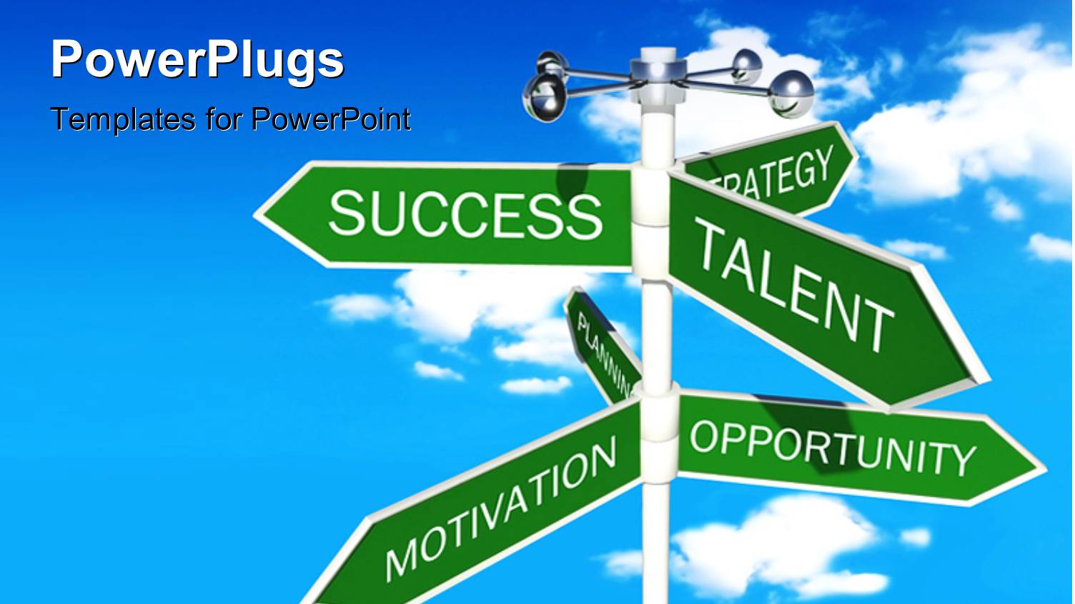 Green Signpost of Business Ingredients Over Blue Cloudy Sky