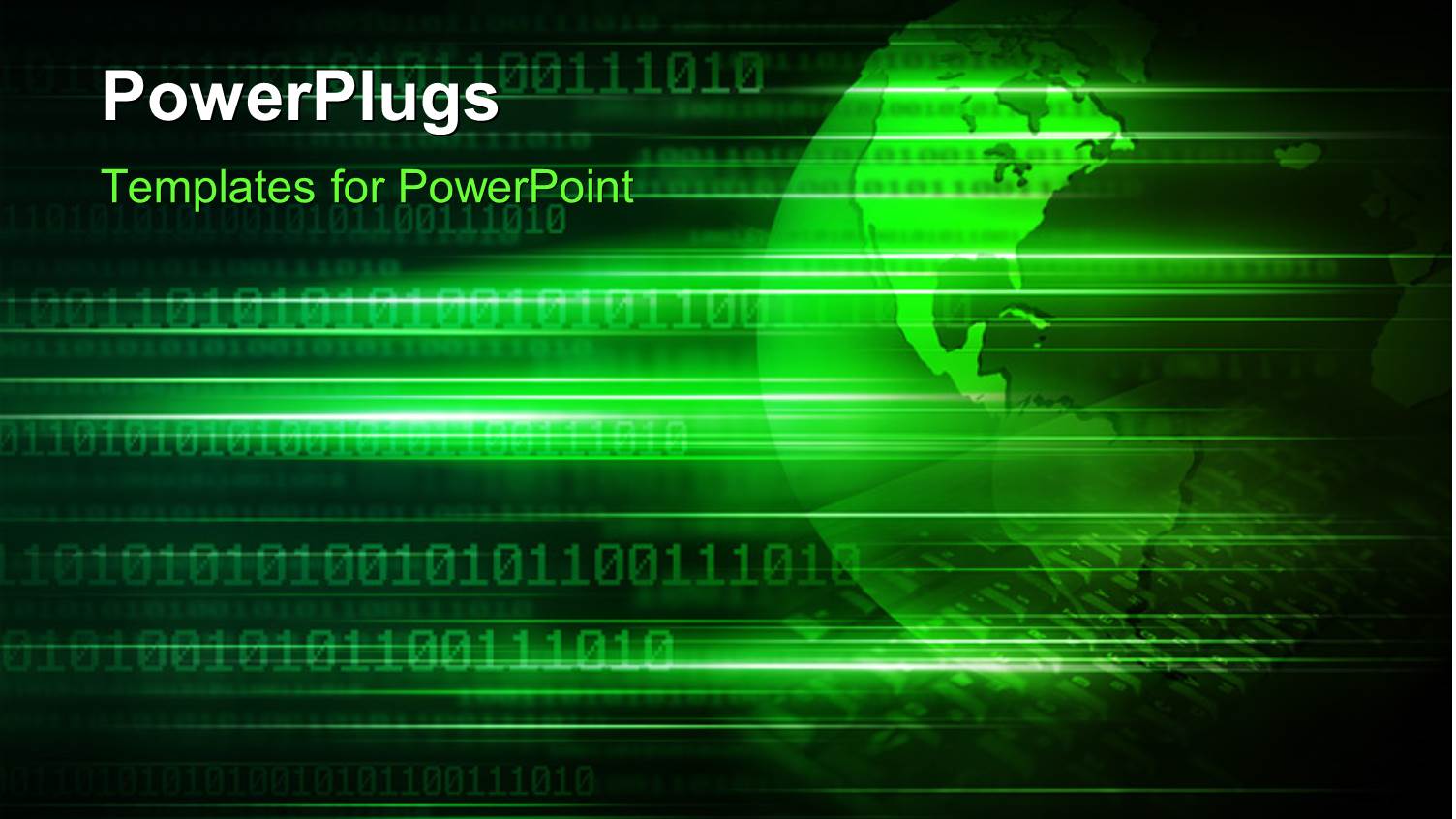 Green Tech Globe Over a Digital Binary Background