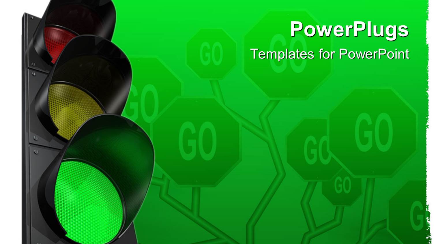 Green Traffic Light in Front of Go Background