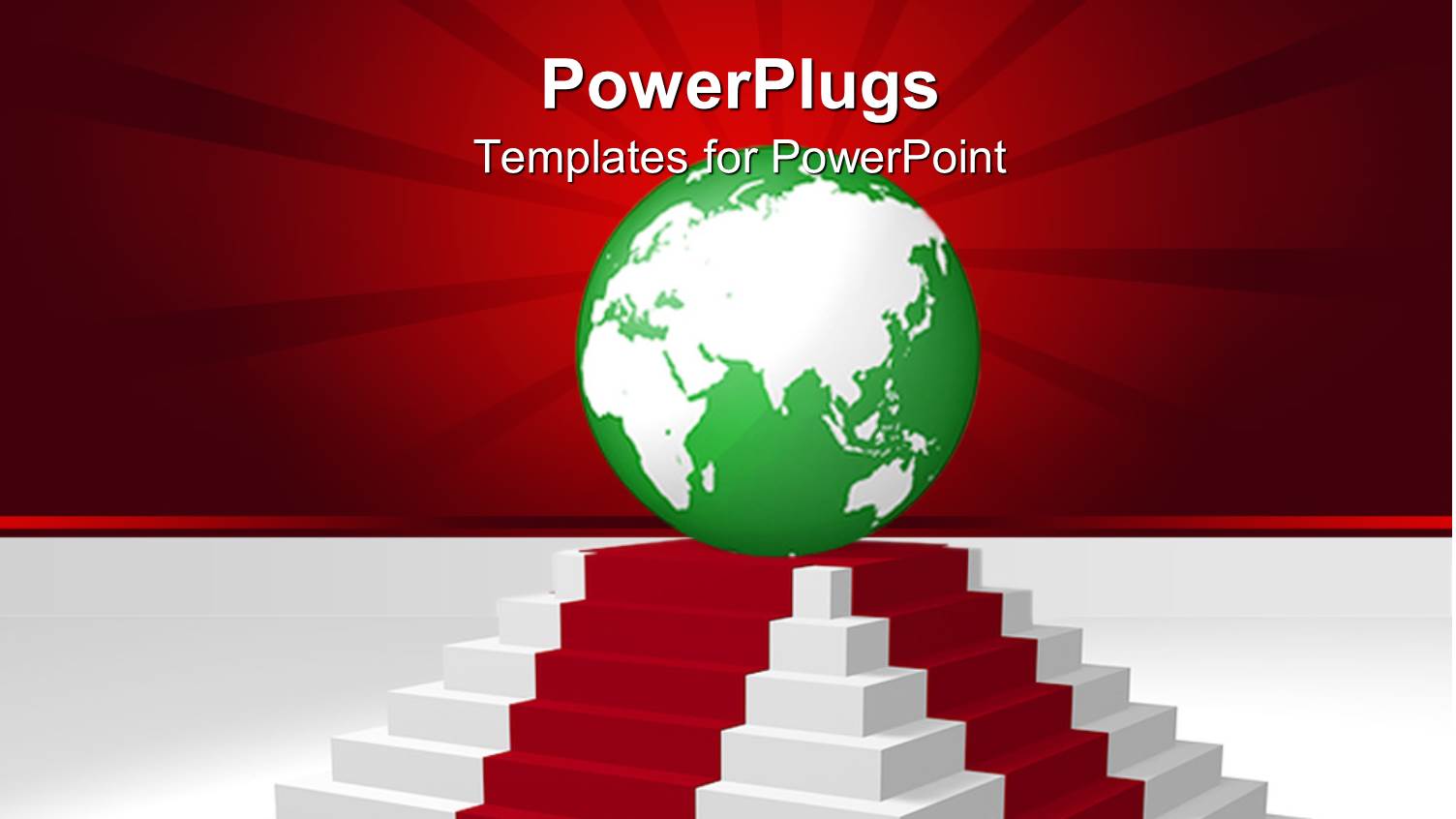 Green and White Earth on a Red and White High Pedestal