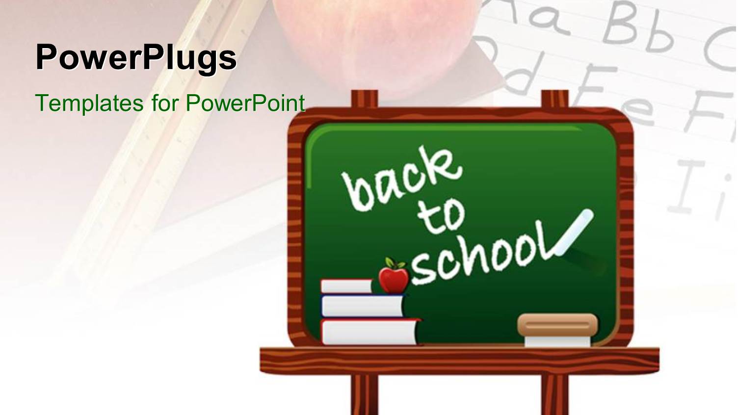 a Greenboard with an Apple in the Background