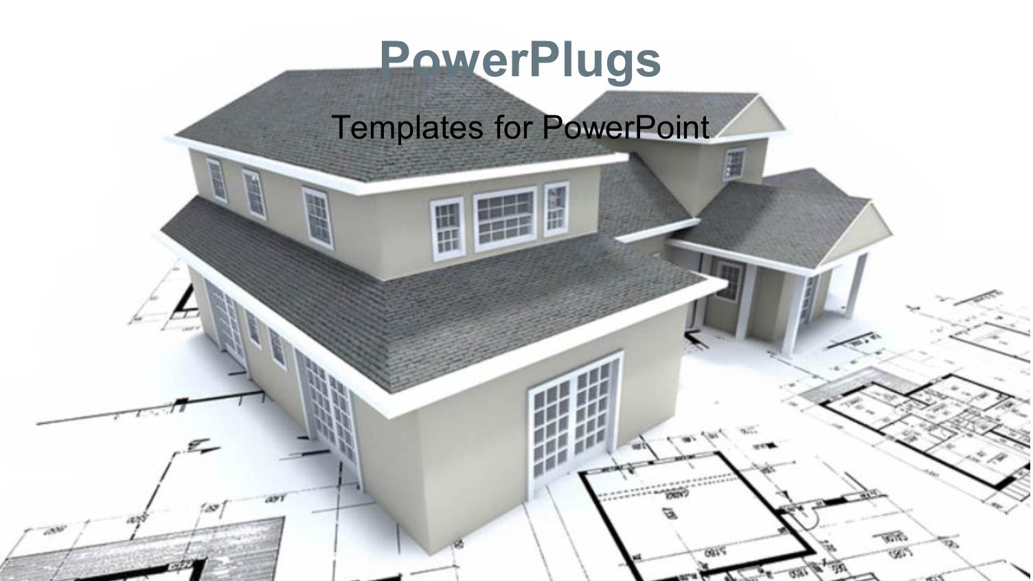 Grey Building Over Architectural Blueprint and Plan