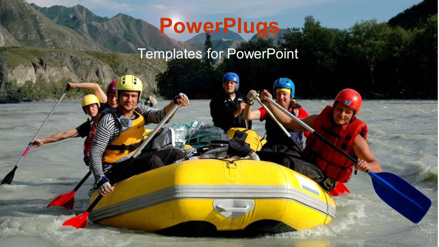 a Group of Adventurers Doing Rafting