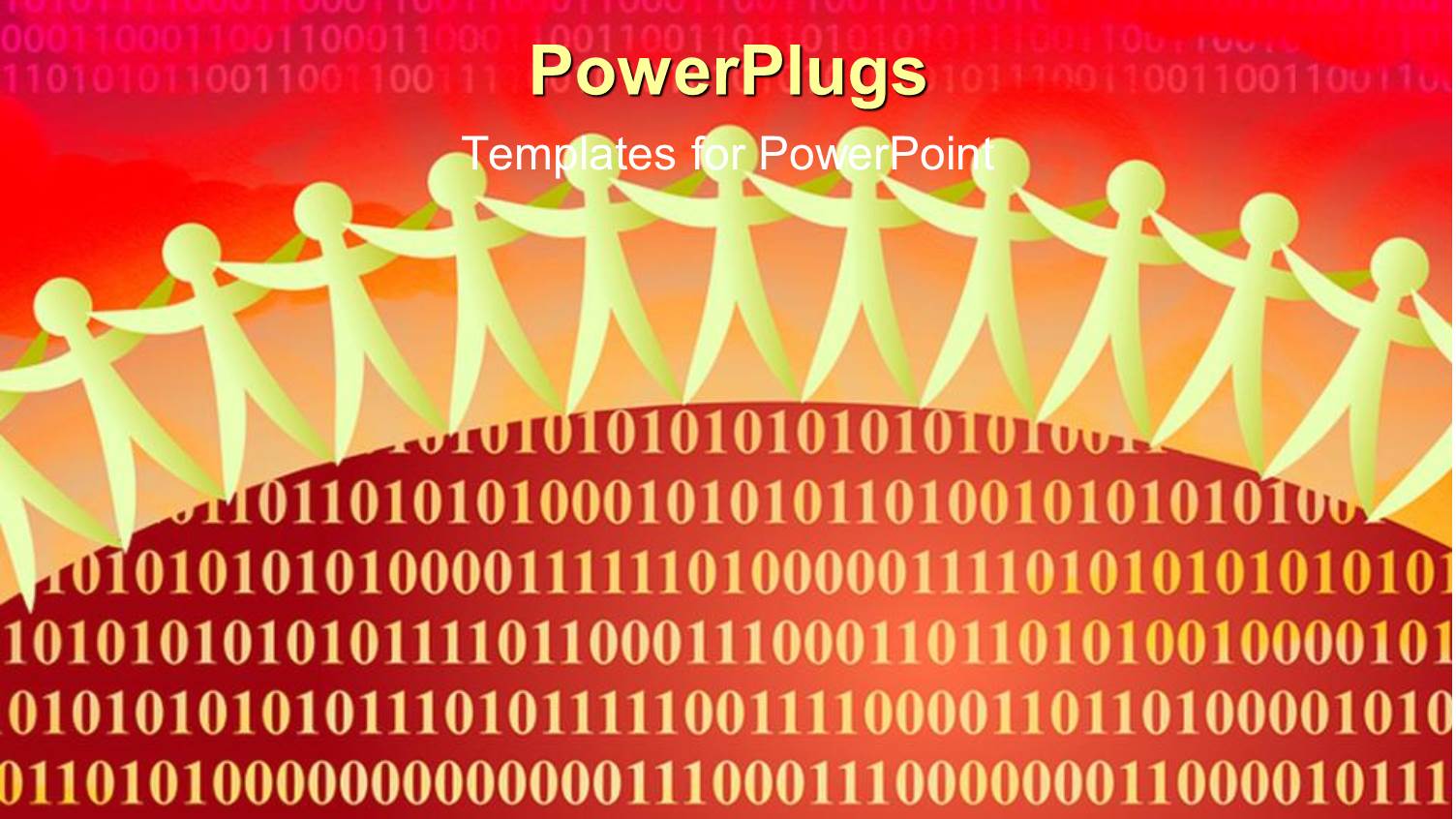 Group of Figures in a Line on Top of Binary Lines