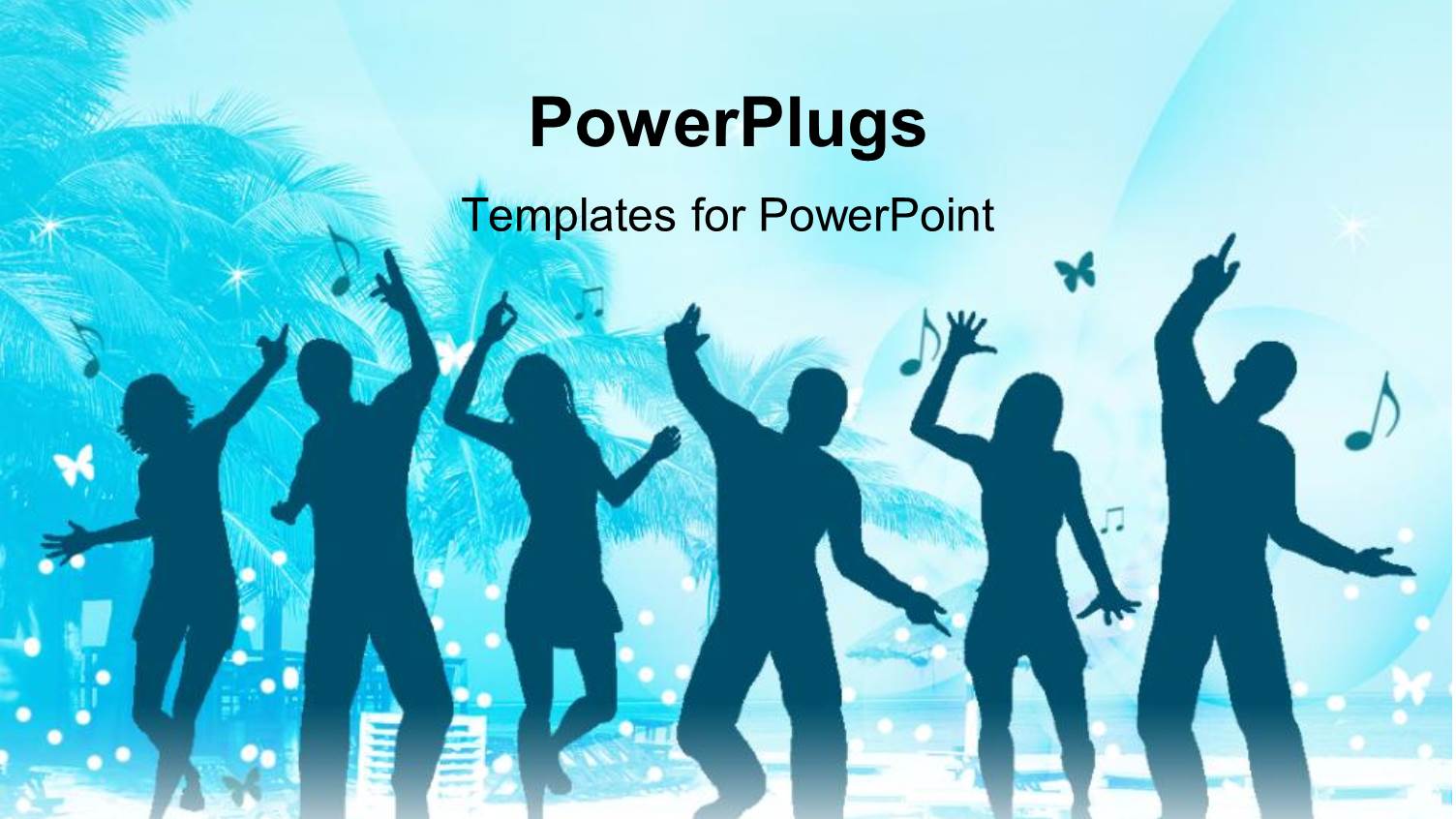 a Group of Friends Dancing on Music with Blue Background