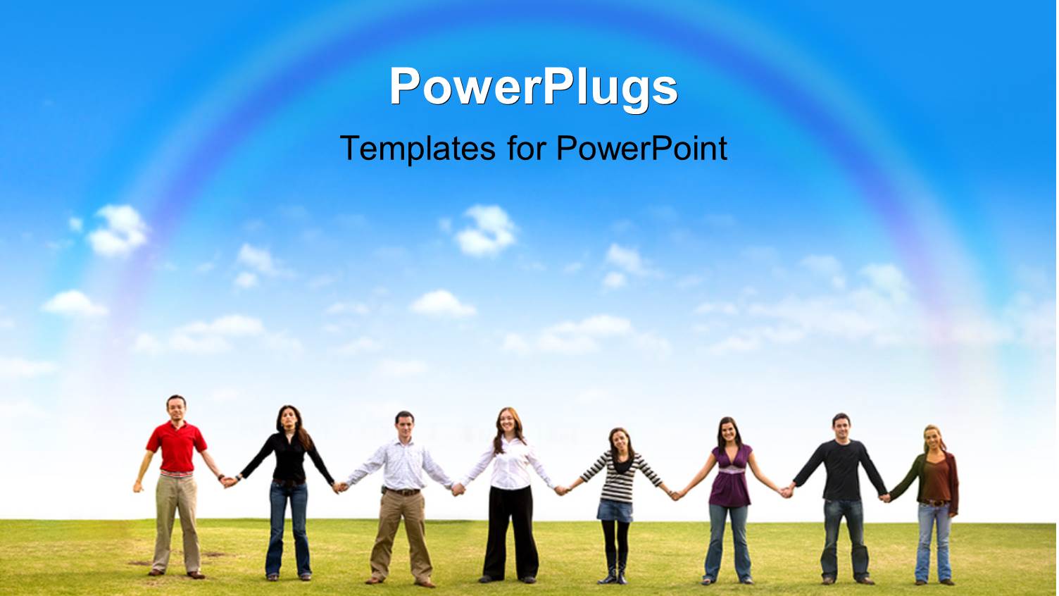 Group of Friends Holding Hands in a Park with Nature