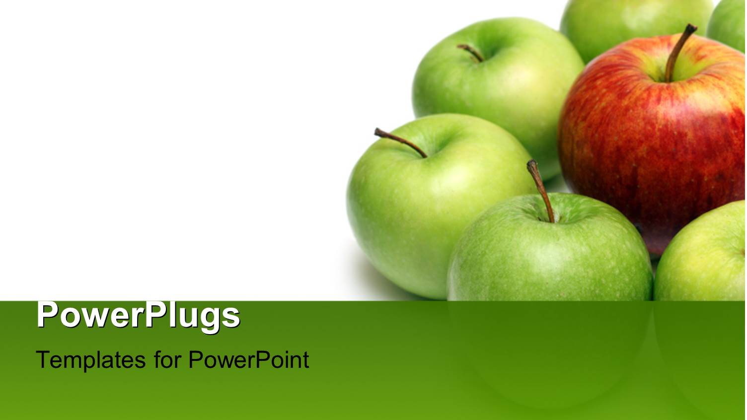 Group of Green Apples Arranged Around Red Apple