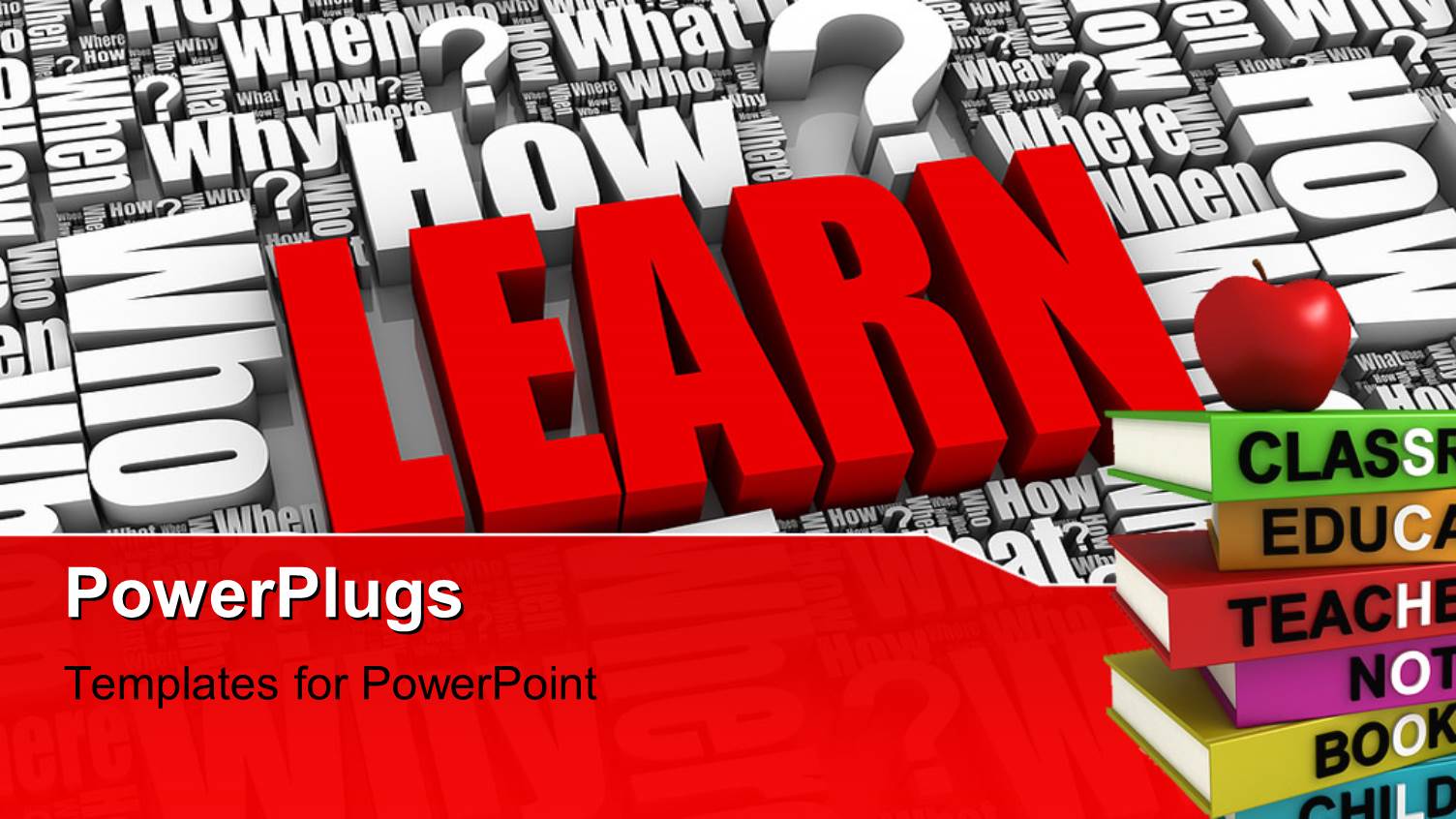 Lots of 3D Words and Characters with a Distinct Red Text that Spells Out the Word 