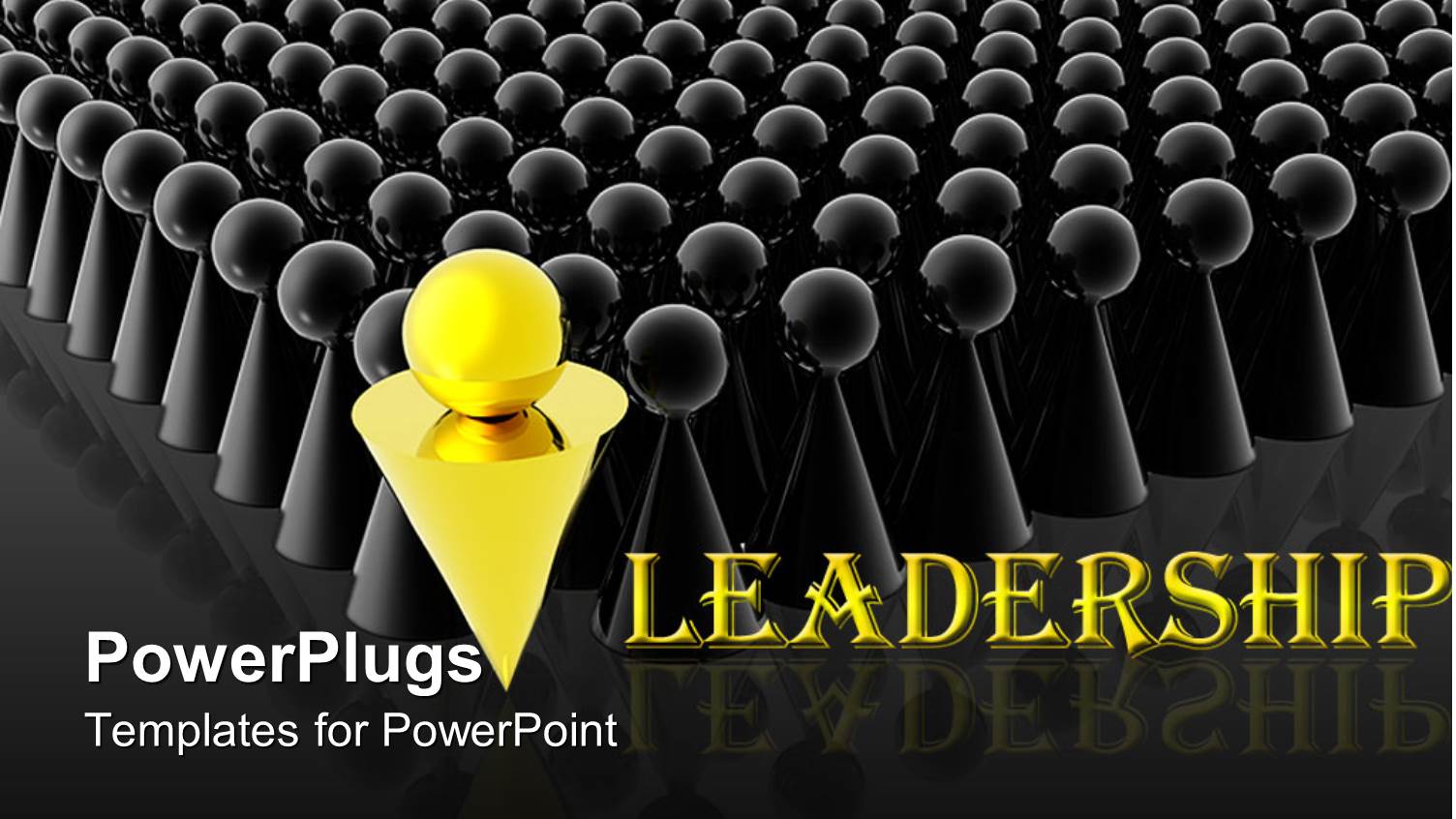 a Group of Look Alike Figures with a Golden Figure in Front as a Leader