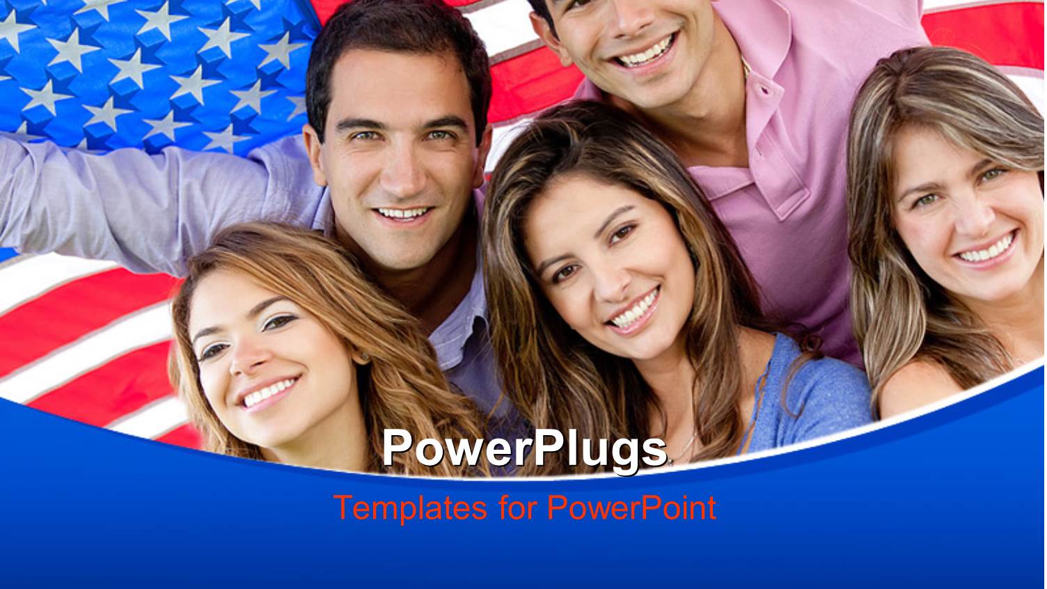 Group of People Depicting Youth of Nation with the USA Flag