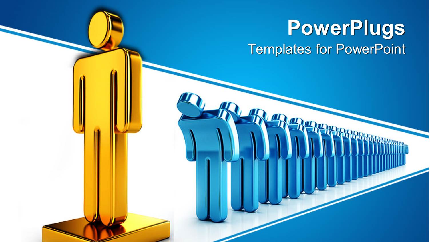 Group of People Lines in a Straight File Bowing Heads to Leader