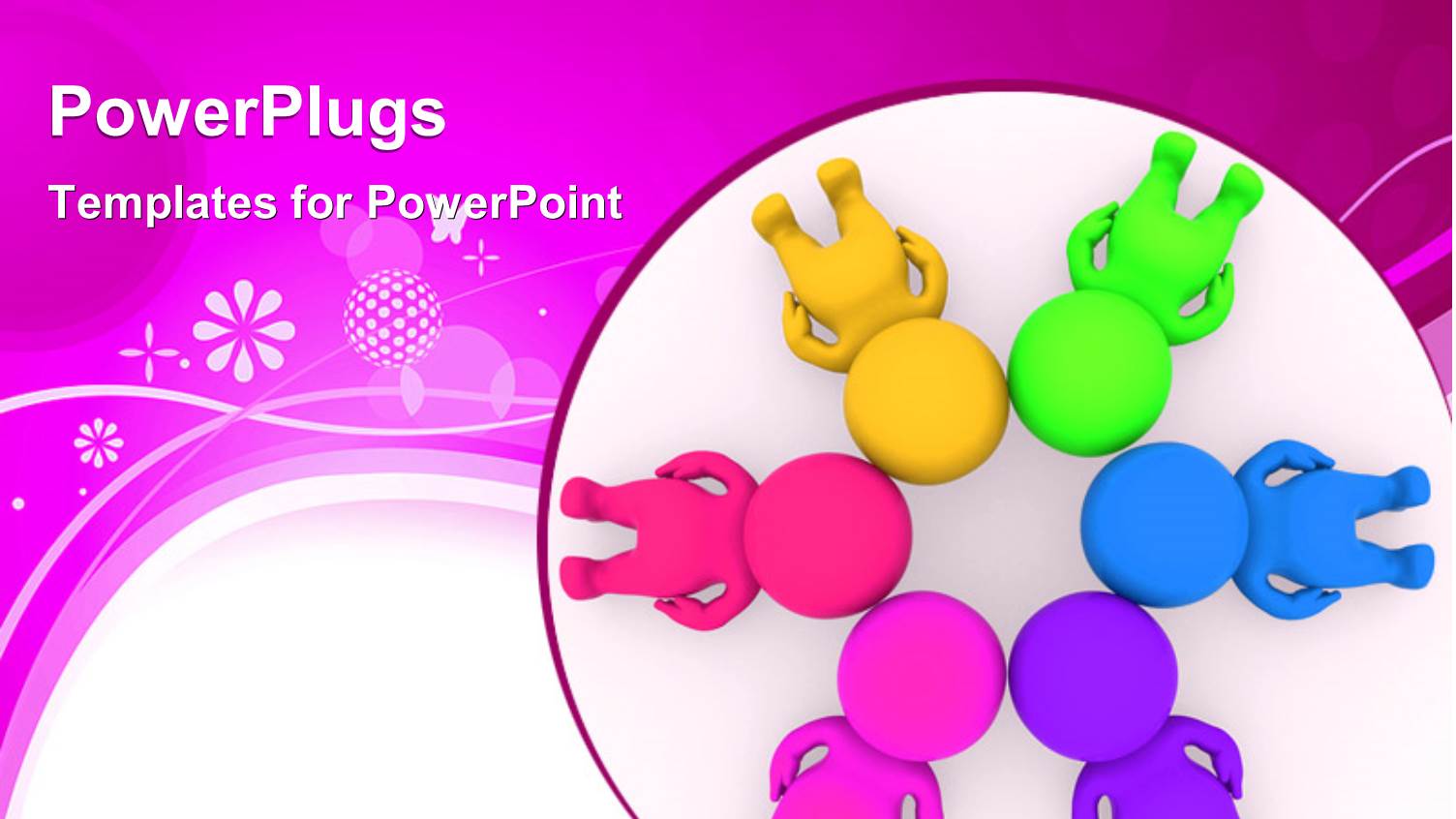 Group of People Making Circle with their Heads Together, Abstract Design