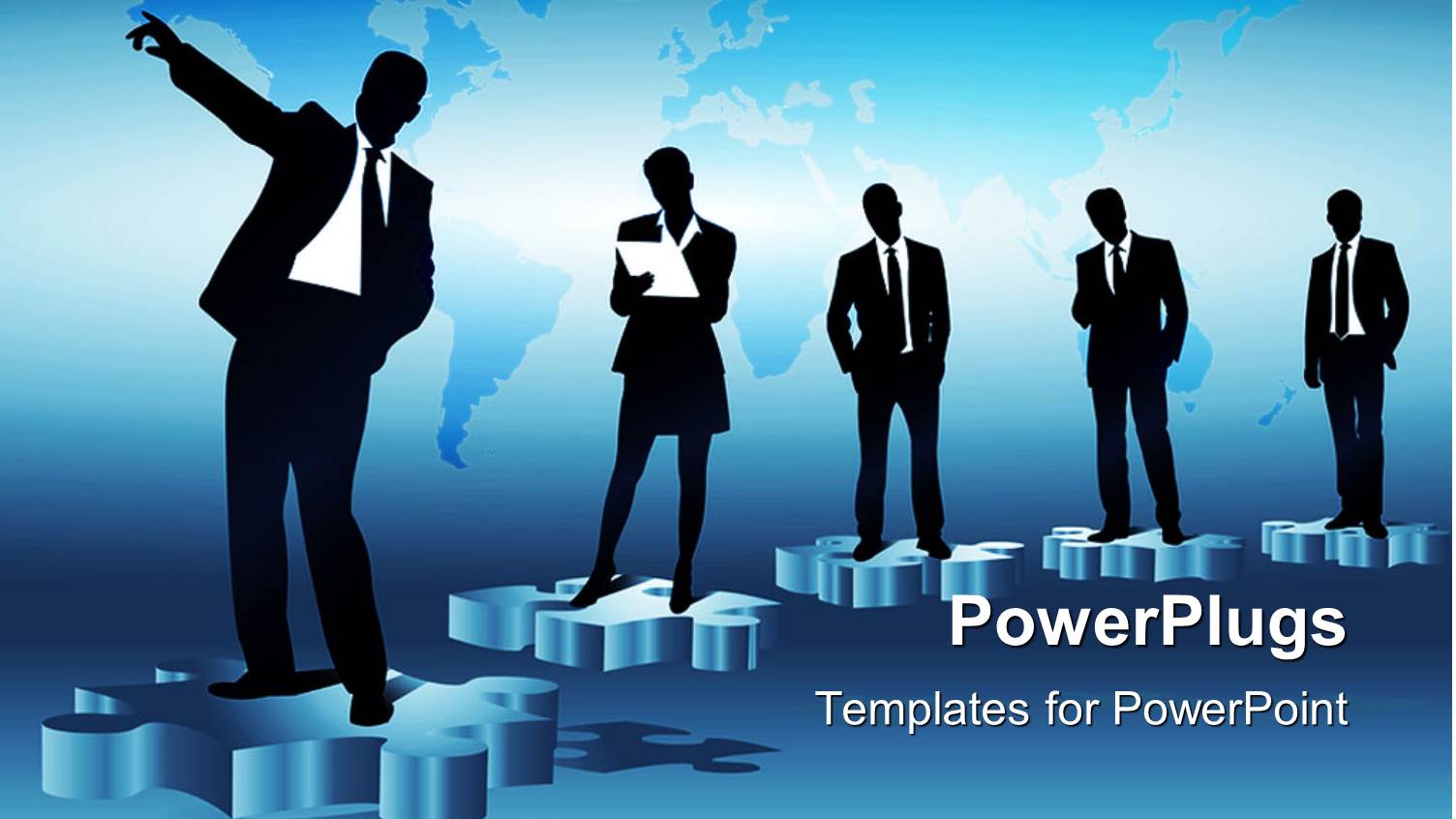 a Group of People Standing on Various Puzzle Pieces