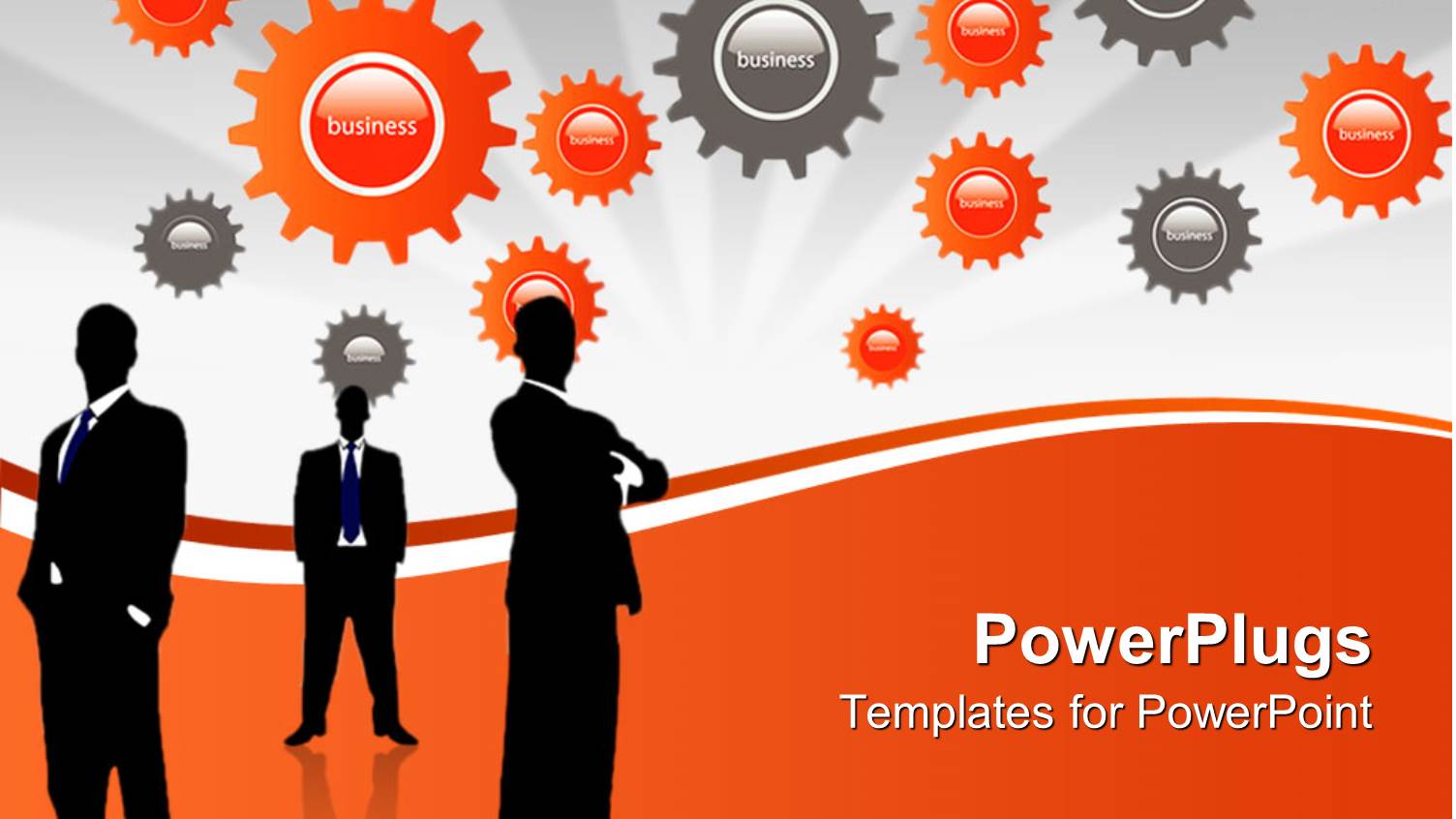 a Group of Professionals with Gears in the Background