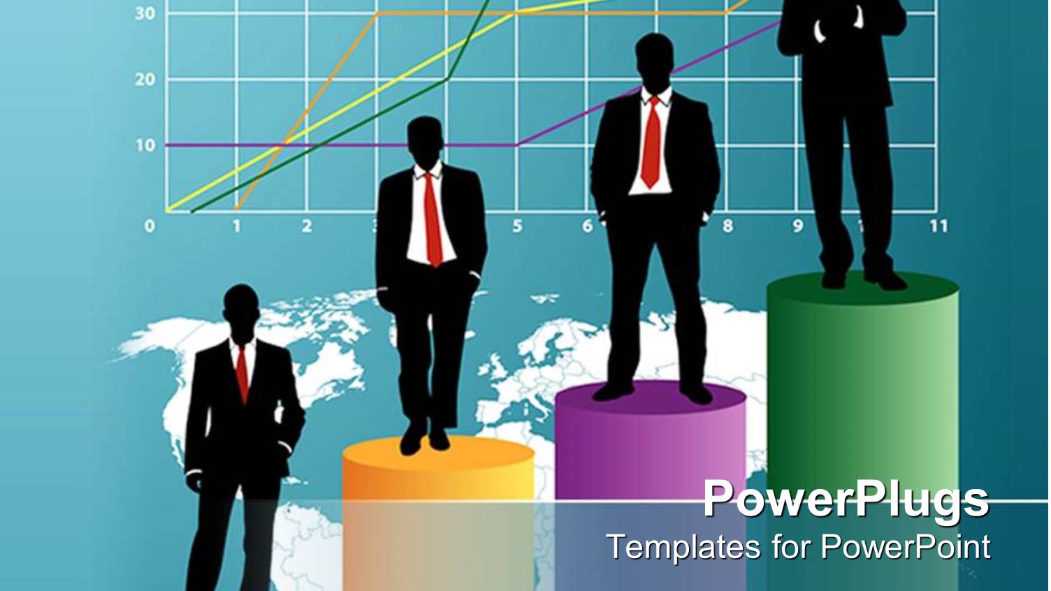 a Group of Professionals Standing on a Graph