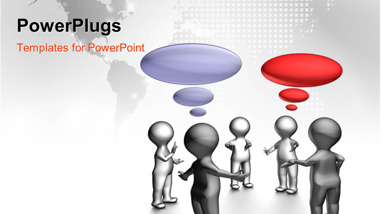 Group of Silver Figures Standing in a Circle Having a Discussion