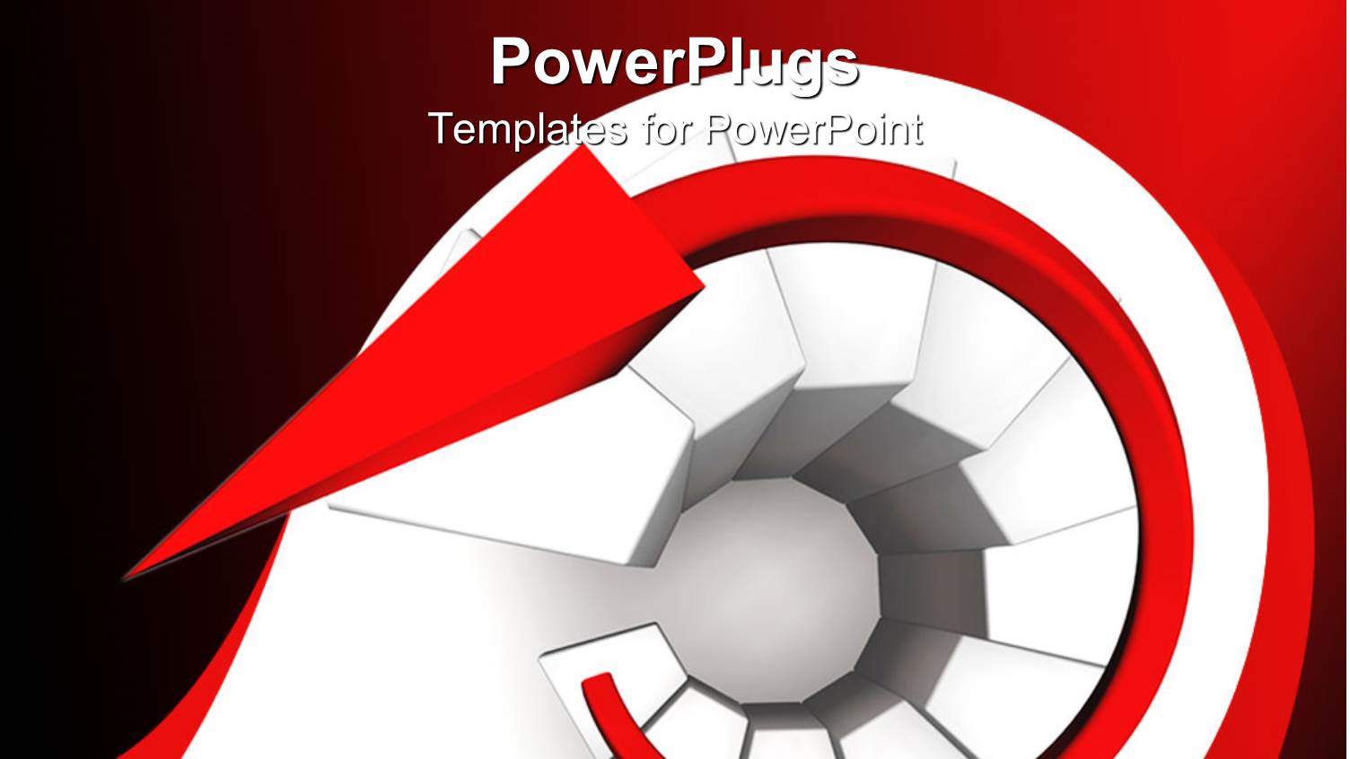 Growth Advancement Metaphor with Red Arrow Moving Up White Staircase