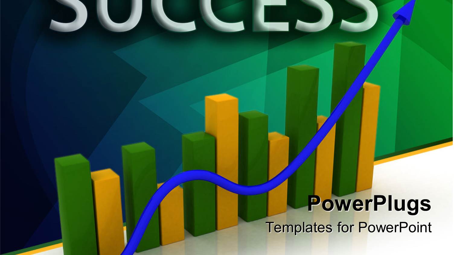 a Growth Bar with a Green Background and Place for Text