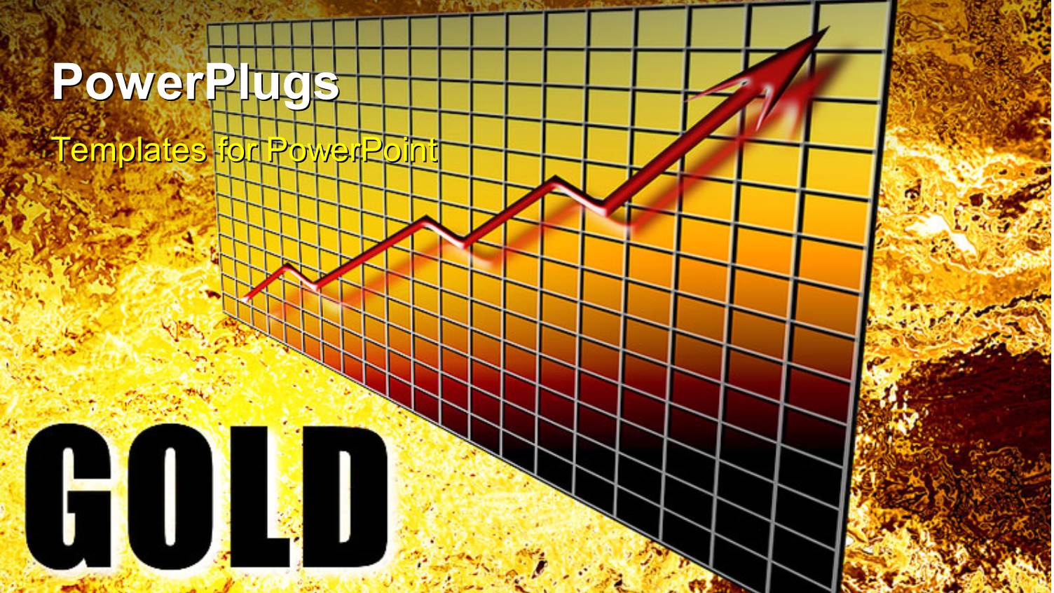 a Growth Graph with Golden Background and Place for Text