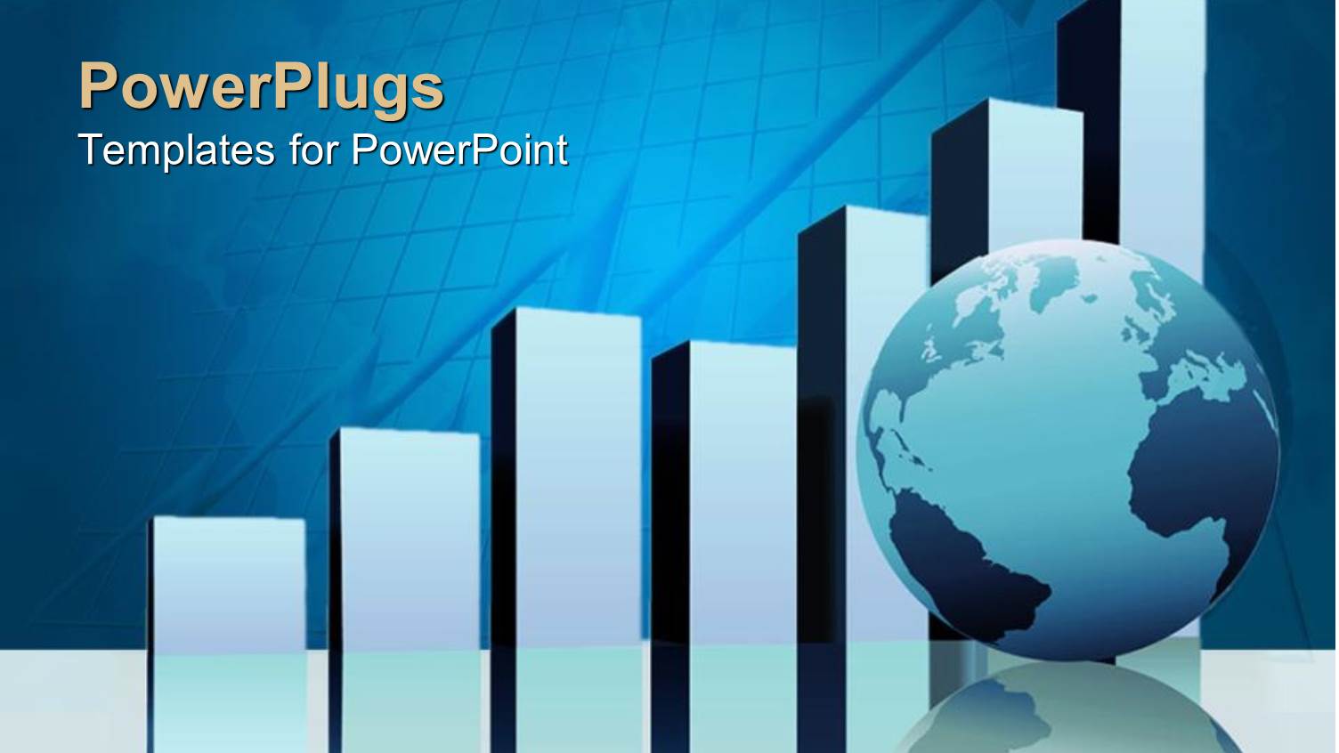 a Growth Grpah with a Globe with Bluish Background