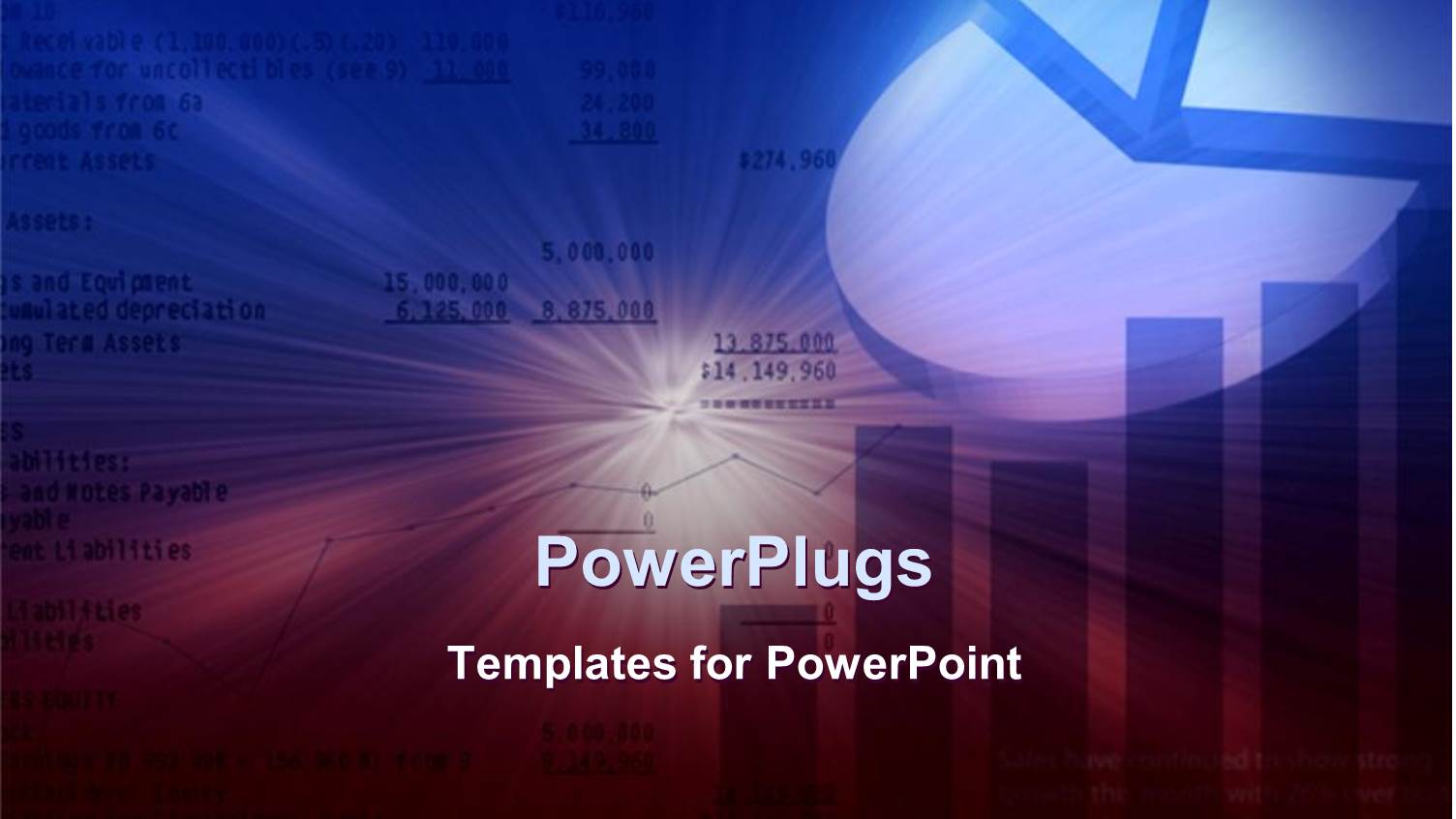 a Growth Table with a Pie Chart and Bluish Background