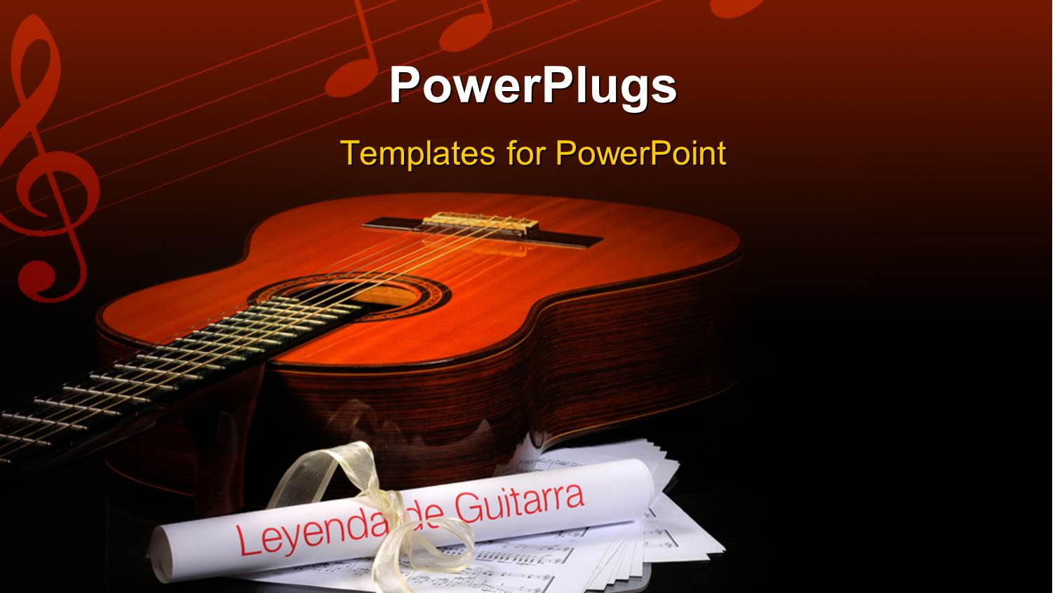 a Guitar with a Number of Folded Papers