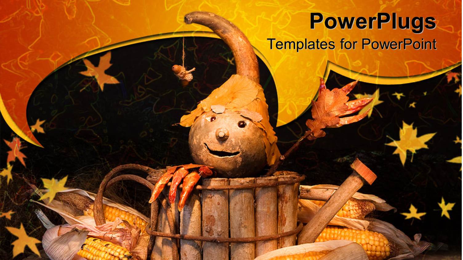 a Halloween Costume with Leaves in the Background