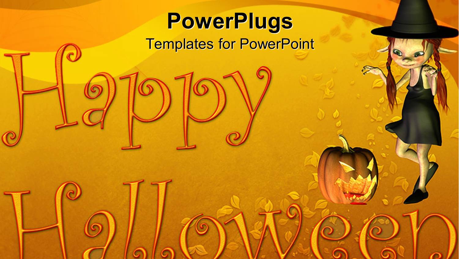 a Halloween Witch with a Text that Spell Out the Word 