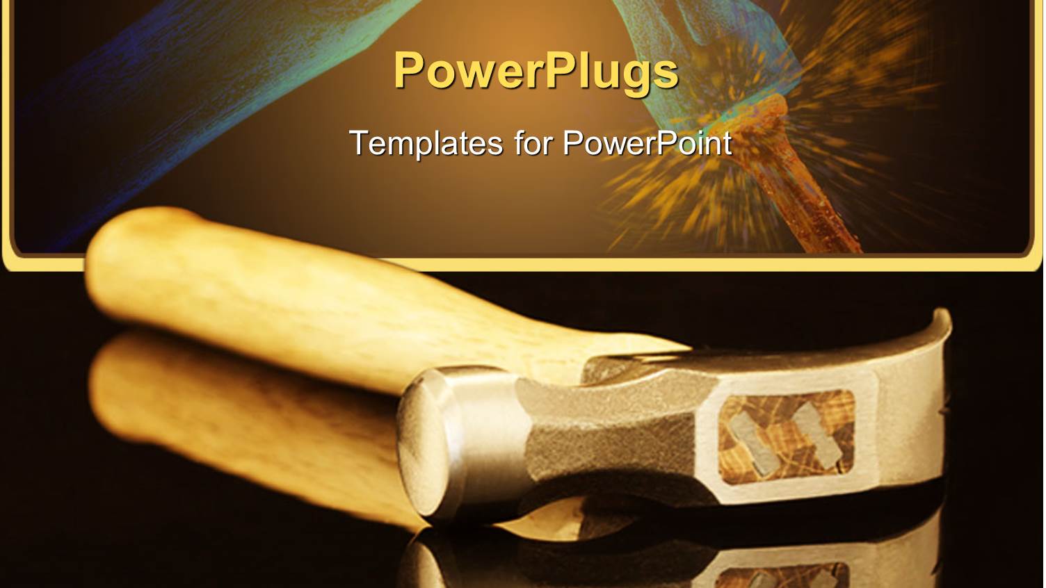 Hammer Close Up with Wooden Handle on Black Surfece