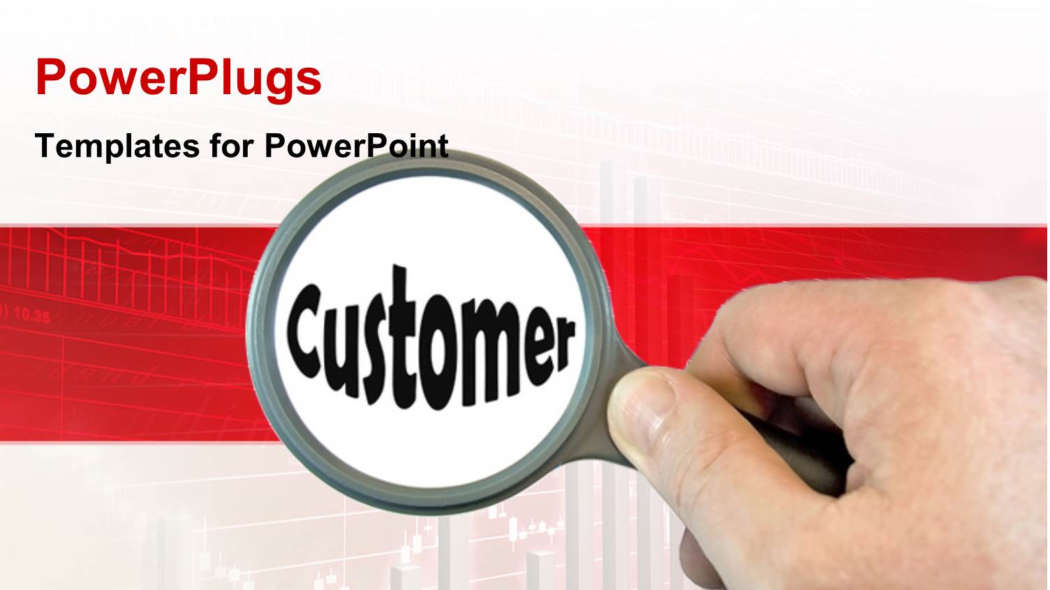 Hand-Held Magnifying Glass Over the Word Customer with Graph