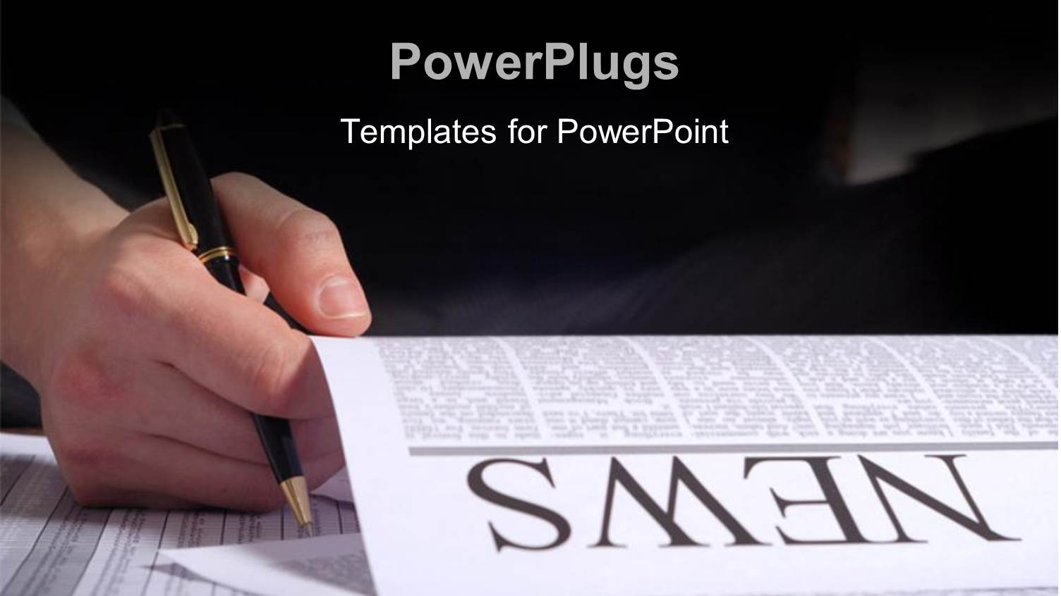 Hand Drawing on Newspaper Page Top Headline with Black Color