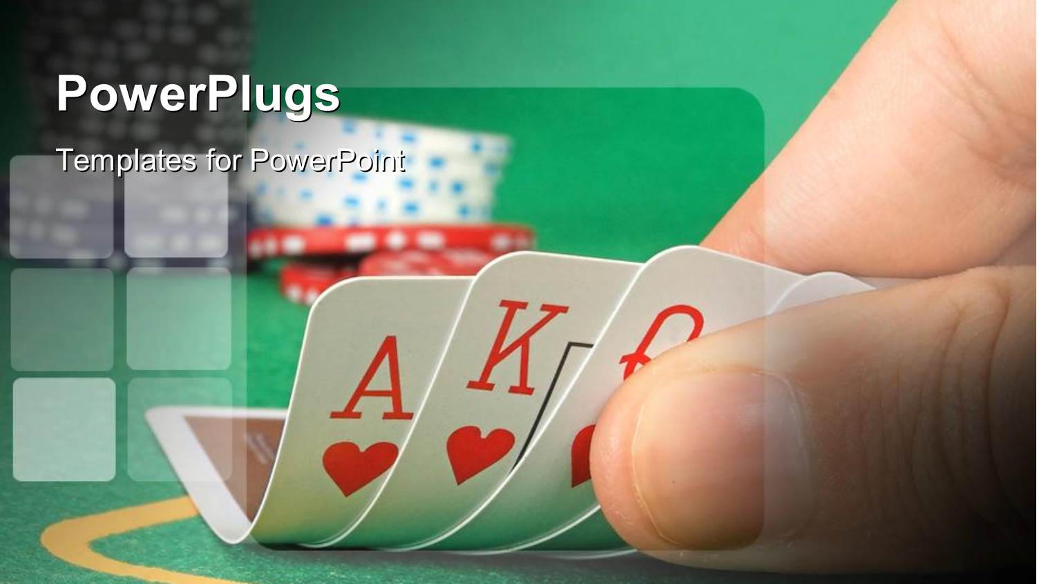 Hand Holding Cards Revealing Ace, King, Queen of Hearts