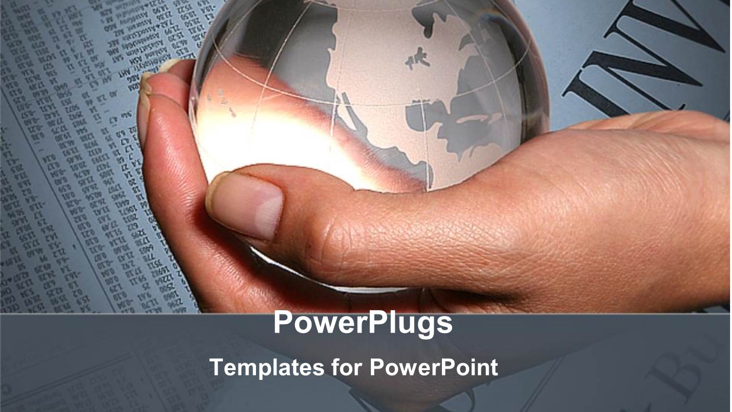 a Hand Holding the Globe with Financial News in the Background